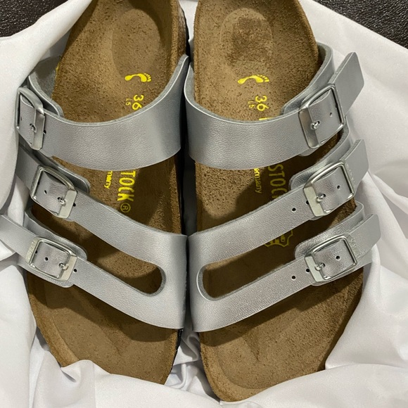 birkenstock florida silver